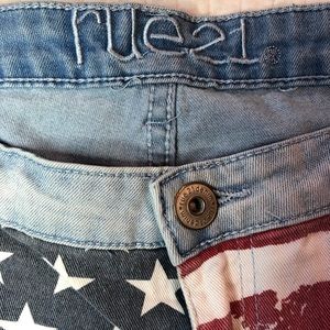 American flag print denim shorts RUE21